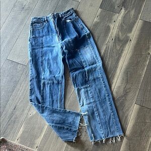 PacSun Blue Boyfriend Jeans with Frayed Hem